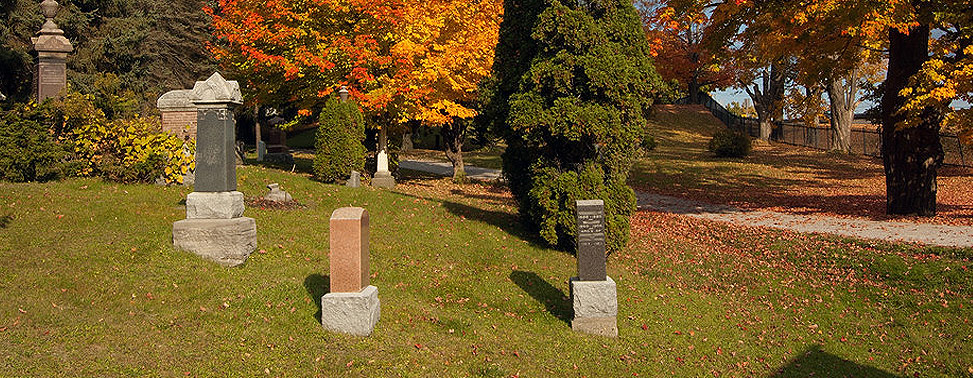 photograph of a cemetery lawn