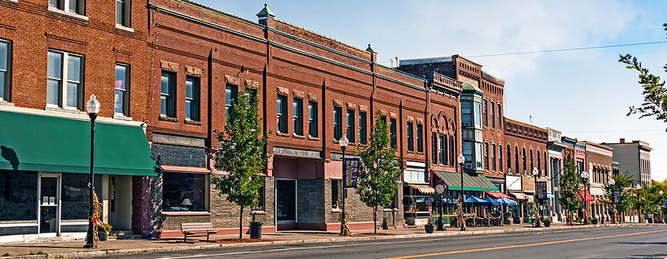 photo of a small town main street